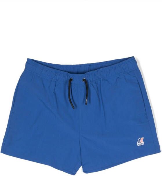 K Way Kids Zwembroek met logoprint Blauw