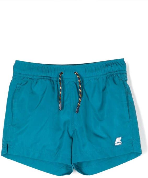 K Way Kids Zwembroek met logoprint Blauw