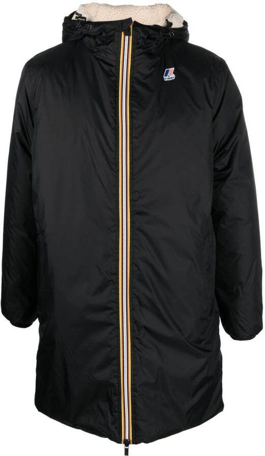 K-Way Parka met geborduurd logo Zwart
