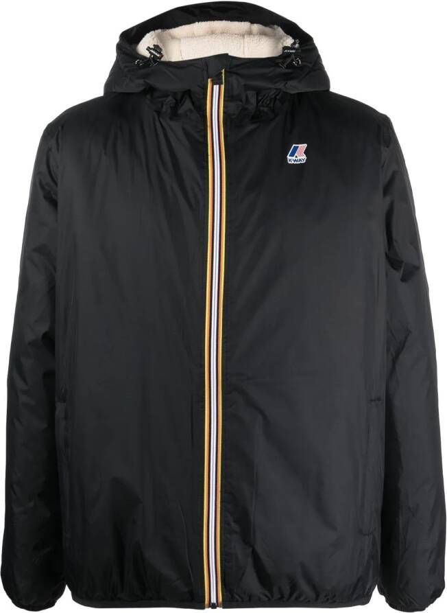 K-Way Windjack met capuchon Zwart