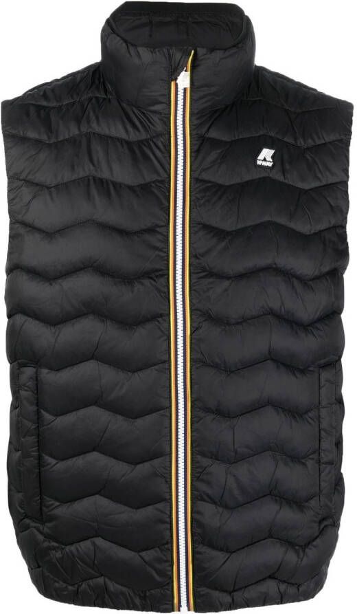 K-Way Gilet met chevron streep Zwart