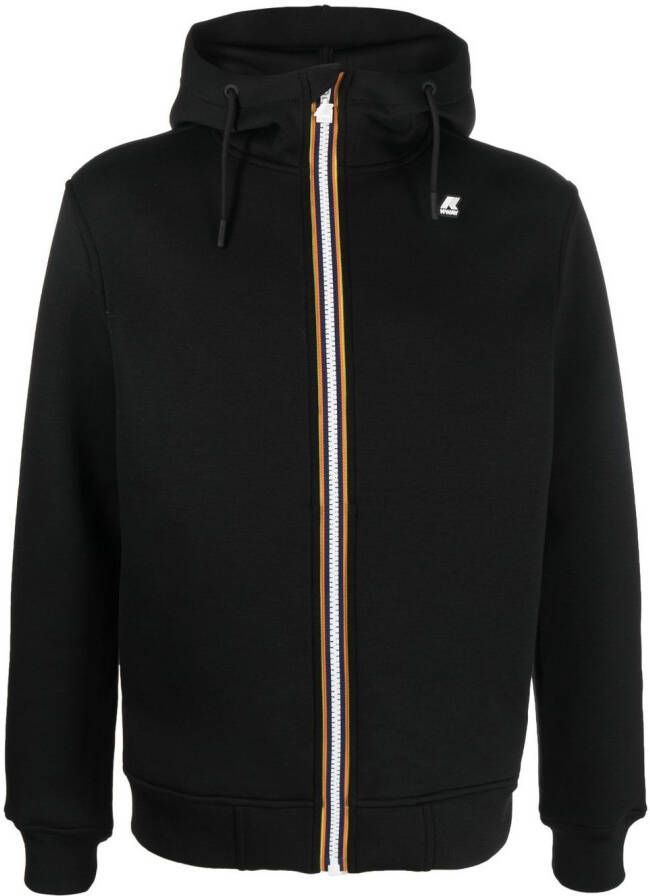 K-Way Hoodie met gestreepte afwerking Zwart