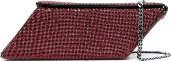 Kara Parallelogram clutch verfraaid met kristallen Rood