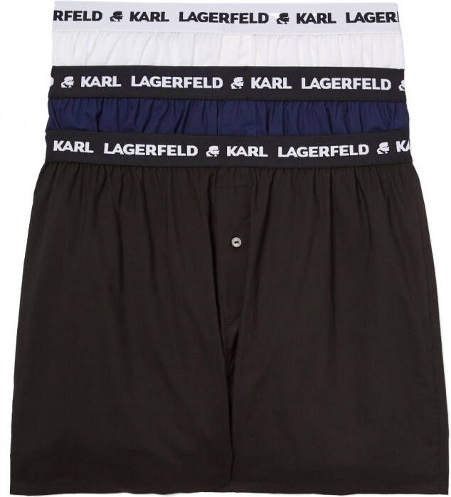 Karl Lagerfeld Drie boxershorts met logo Zwart