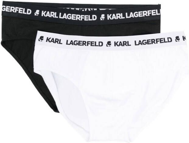 Karl Lagerfeld 3-pack slips met logoband Zwart