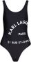 Karl Lagerfeld Badpak met logoprint Zwart - Thumbnail 1