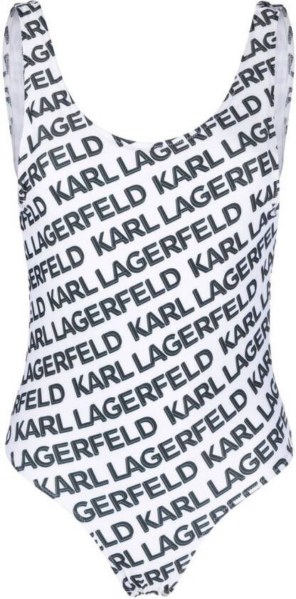 Karl Lagerfeld Badpak met print Wit
