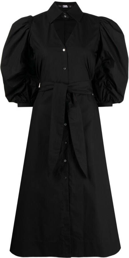 Karl Lagerfeld Blousejurk met ceintuur Zwart
