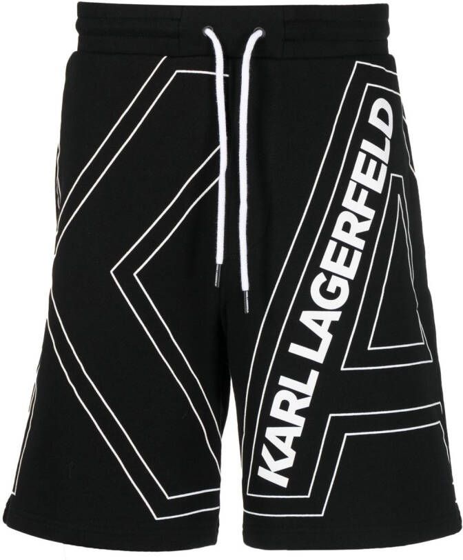 Karl Lagerfeld Bermuda shorts met logoprint Zwart