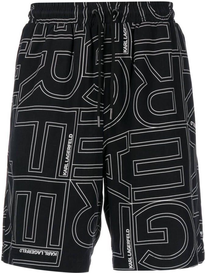 Karl Lagerfeld Bermuda shorts met print Zwart