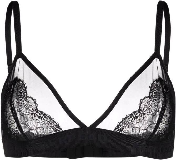 Karl Lagerfeld Bh met borduurwerk Zwart