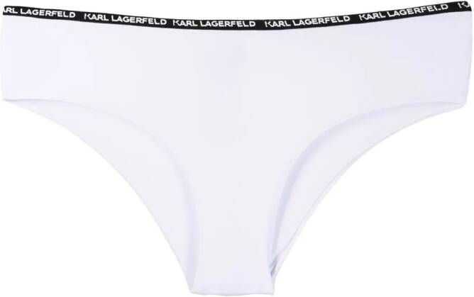 Karl Lagerfeld Bikinislip met logo afwerking Wit