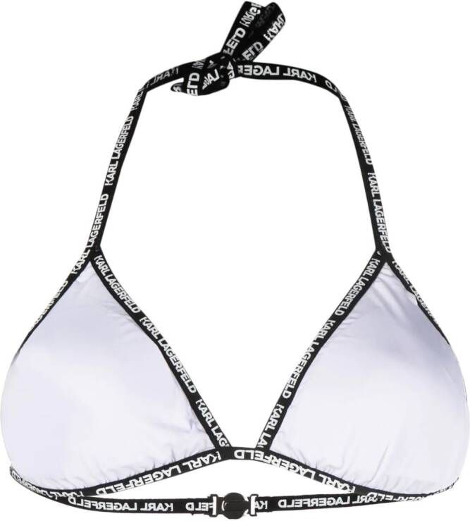 Karl Lagerfeld Bikinislip met logo taille Wit
