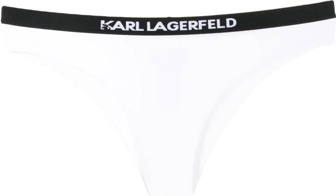 Karl Lagerfeld Bikinislip met logo taille Wit