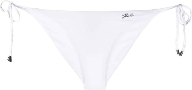 Karl Lagerfeld Bikinislip met logoplakkaat Wit