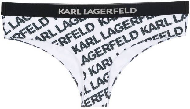 Karl Lagerfeld Bikinislip met logoprint Wit