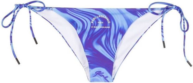 Karl Lagerfeld Bikinislip met strik Blauw