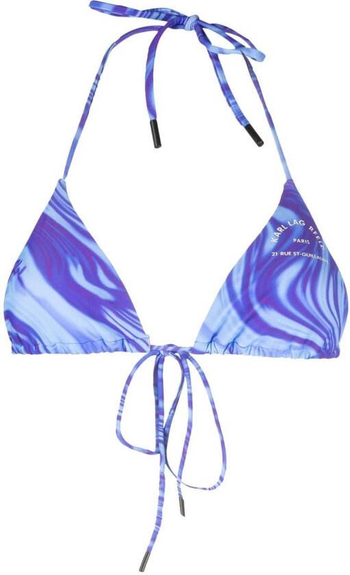Karl Lagerfeld Bikinitop met abstracte print Blauw
