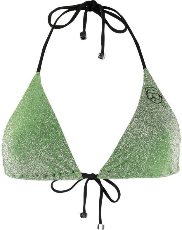 Karl Lagerfeld Bikinitop met geborduurd logo Groen