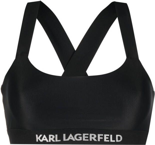 Karl Lagerfeld Bikinitop met gekruiste bandjes Zwart
