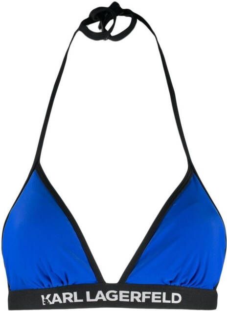 Karl Lagerfeld Bikinitop met logoband Blauw