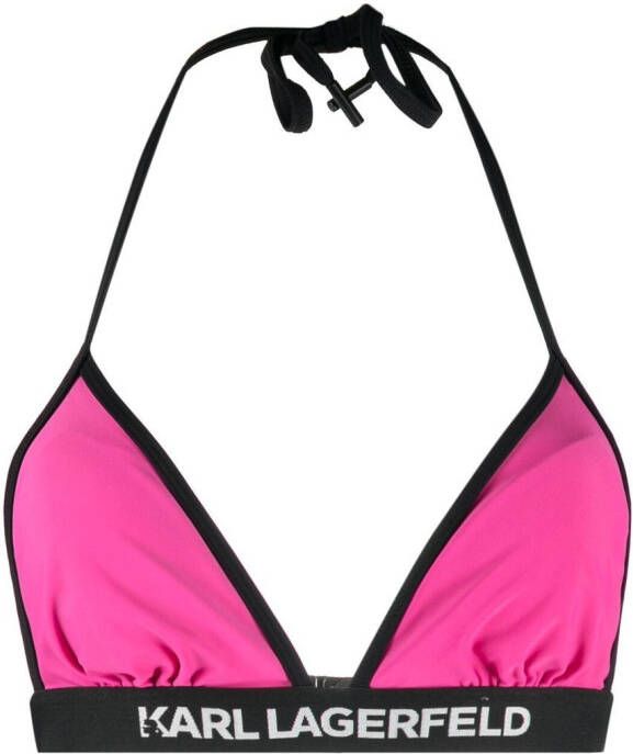 Karl Lagerfeld Bikinitop met logoband Roze