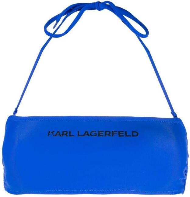 Karl Lagerfeld Bikinitop met logoprint Blauw
