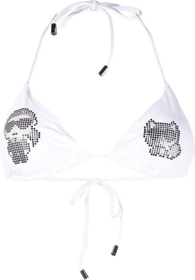 Karl Lagerfeld Bikinitop met studs Wit
