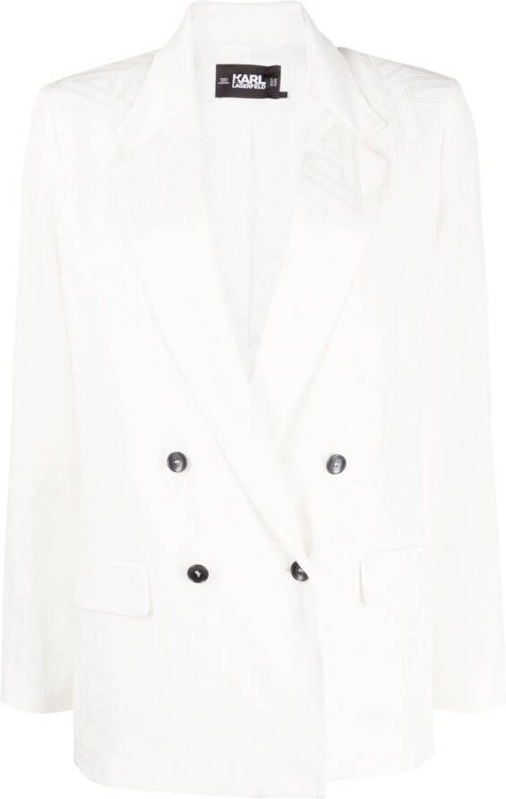 Karl Lagerfeld Blazer met dubbele rij knopen Wit