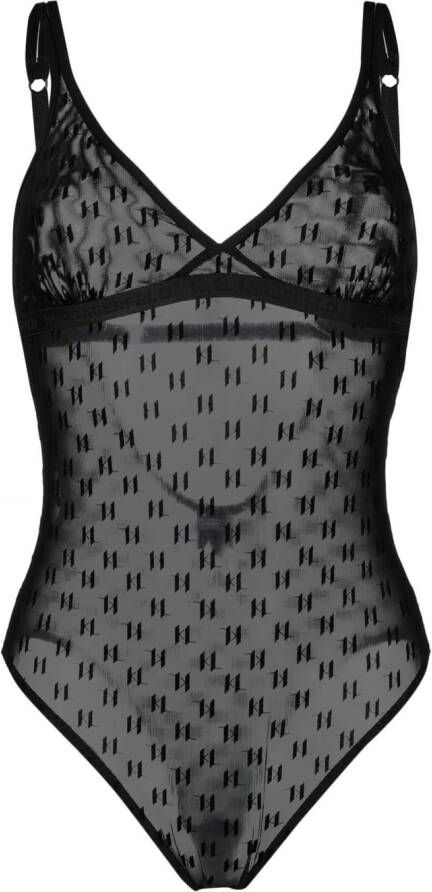 Karl Lagerfeld Body met logopatroon Zwart