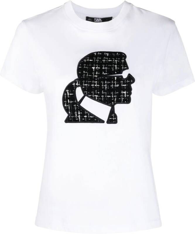 Karl Lagerfeld Bouclé T-shirt Wit