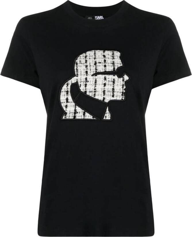 Karl Lagerfeld Bouclé T-shirt Zwart