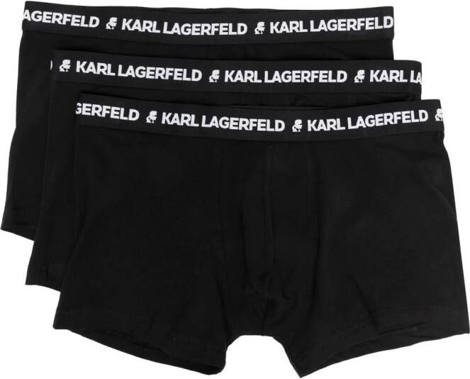 Karl Lagerfeld Boxershorts met logo tailleband Zwart