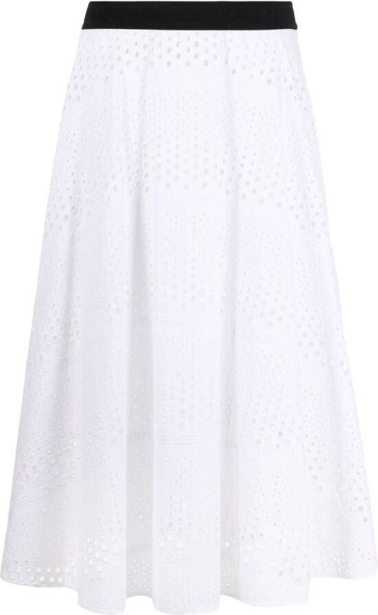 Karl Lagerfeld Broderie anglaise midi-rok Wit