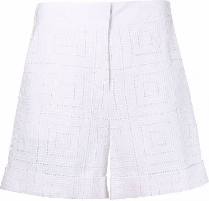 Karl Lagerfeld Broderie anglaise shorts Wit