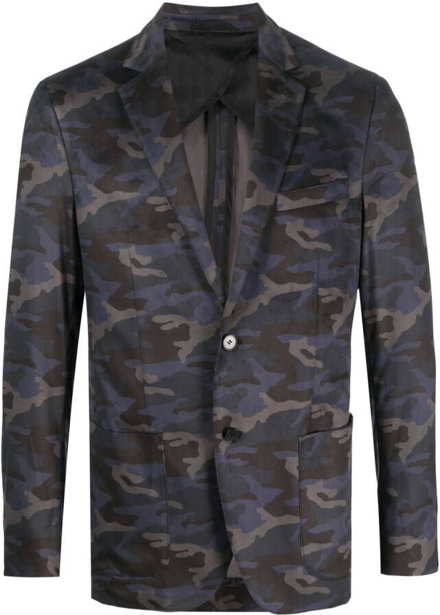 Karl Lagerfeld Blazer met camouflageprint Blauw
