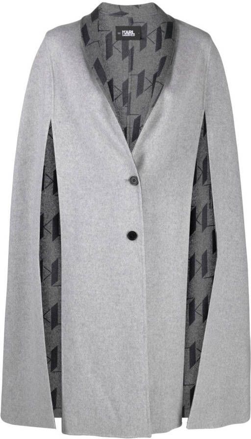 Karl Lagerfeld Cape met logo Grijs