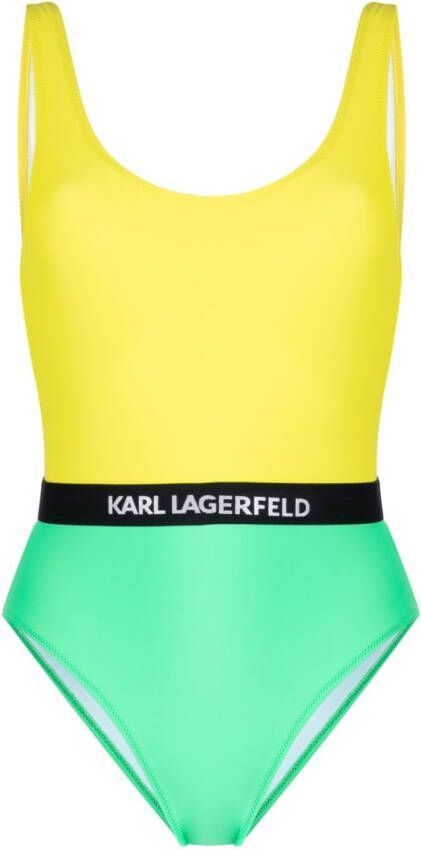 Karl Lagerfeld Badpak met colourblocking Geel