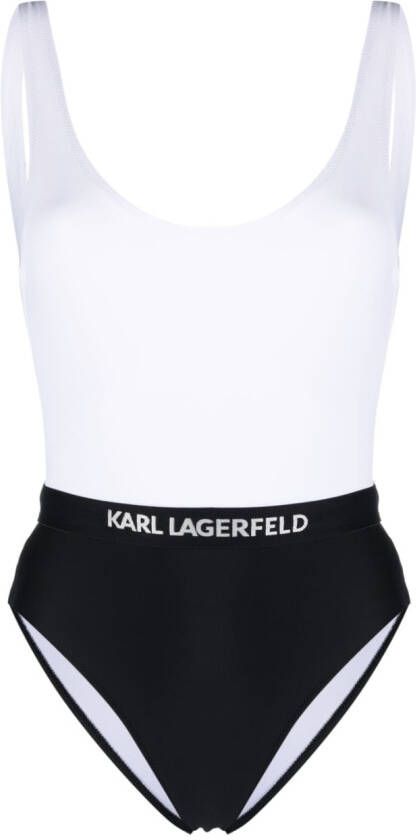 Karl Lagerfeld Badpak met colourblocking Wit
