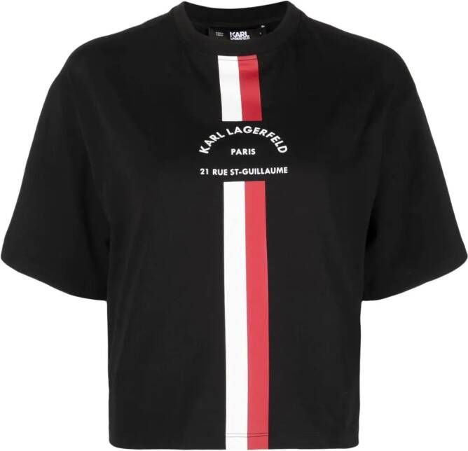 Karl Lagerfeld Cropped T-shirt Zwart