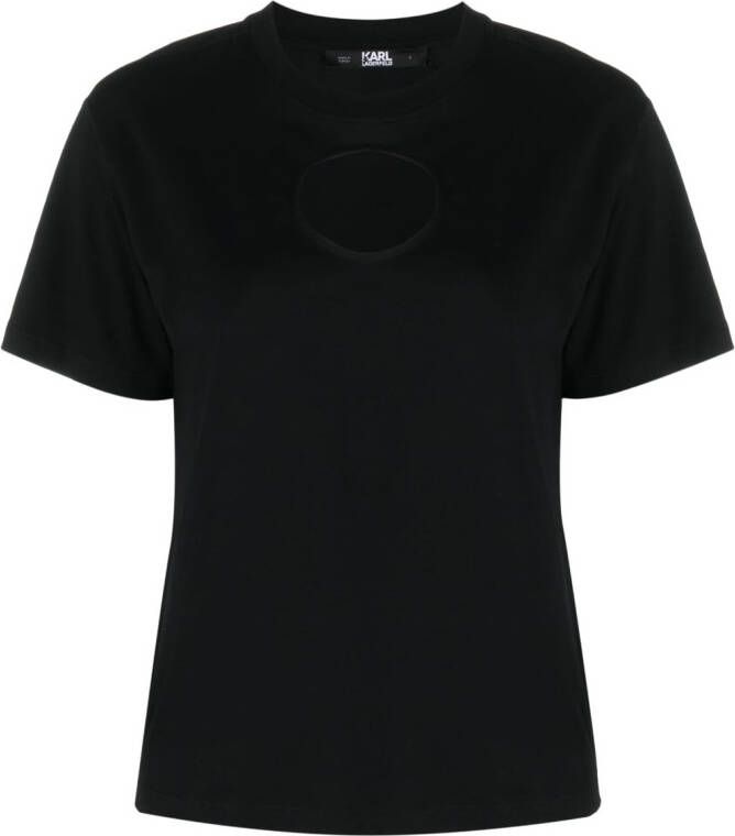 Karl Lagerfeld Uitgesneden T-shirt Zwart