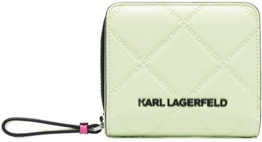 Karl Lagerfeld Portemonnee met logo-reliëf Groen