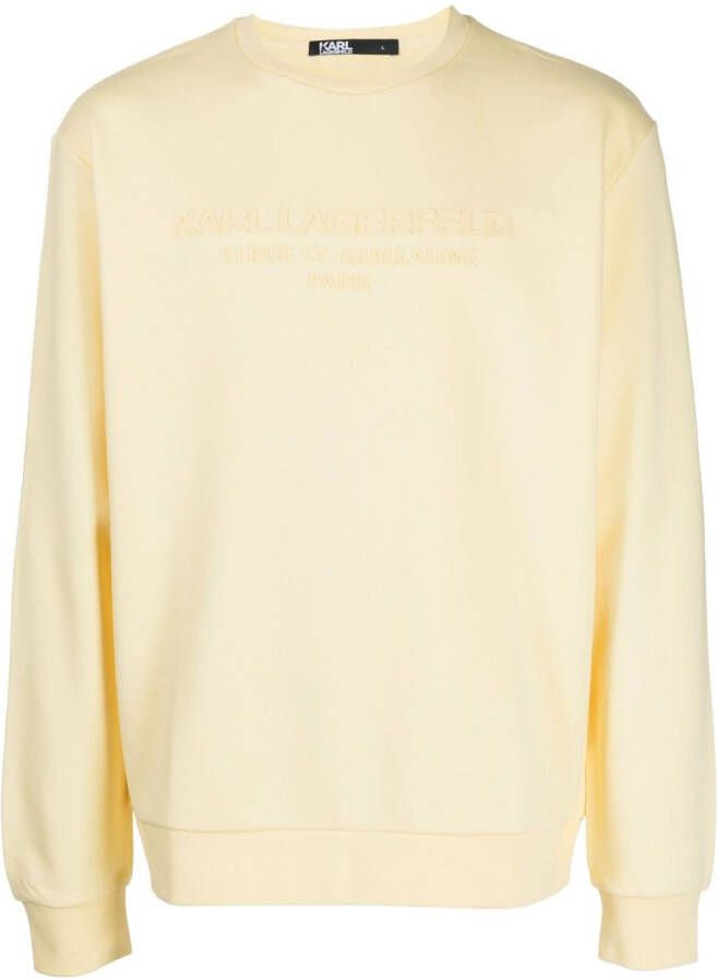 Karl Lagerfeld Sweater met logo-reliëf Geel