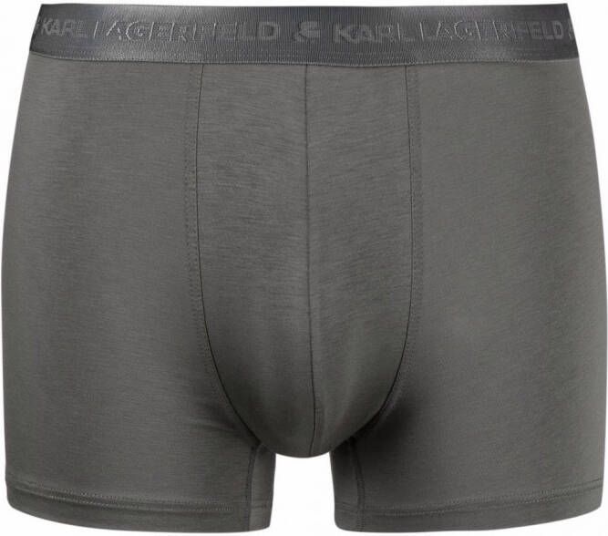 Karl Lagerfeld Drie boxershorts met geborduurd logo Grijs