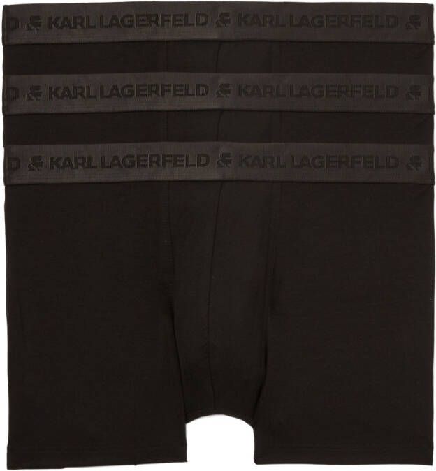 Karl Lagerfeld Drie boxershorts met geborduurd logo Zwart