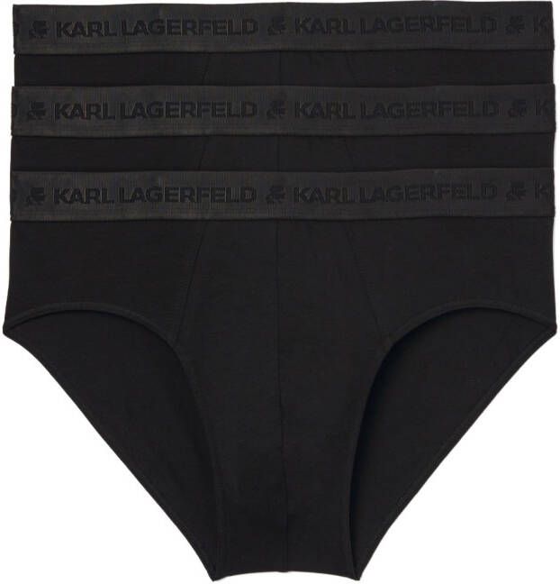 Karl Lagerfeld Drie slips met logoband Zwart