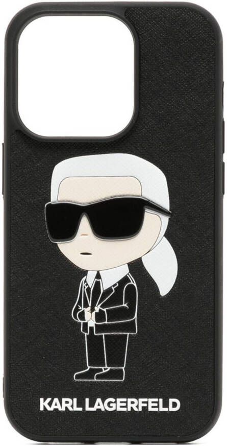 Karl Lagerfeld Ikon iPhone 14 Pro hoesje Zwart