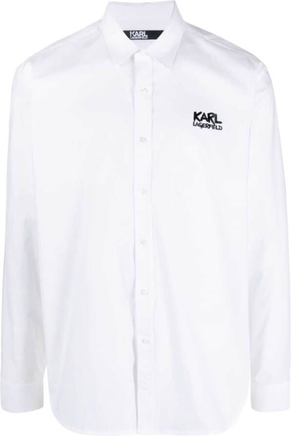 Karl Lagerfeld Overhemd met logo-reliëf Wit
