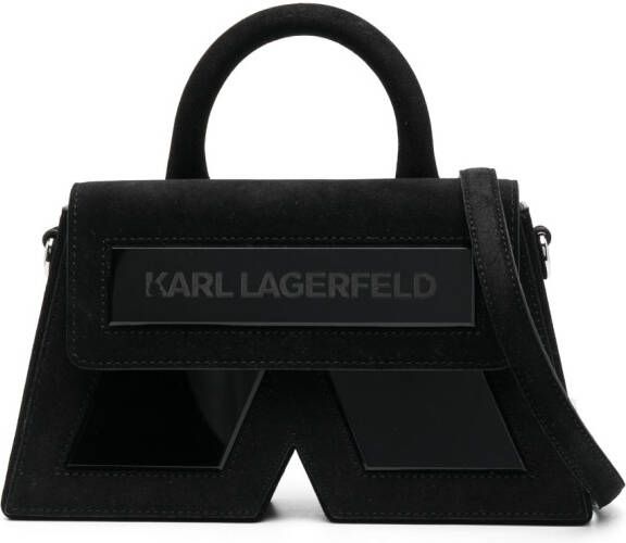 Karl Lagerfeld Essential K suède shopper Zwart