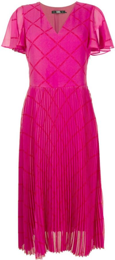 Karl Lagerfeld Geplooide jurk Roze